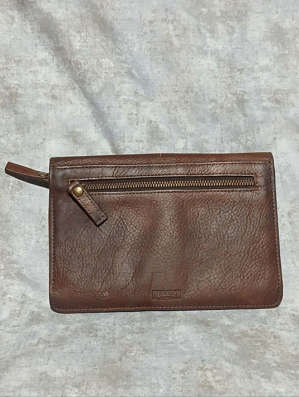 Duluth Trading Women's Lifetime Leather Organizer Wallet Zip Foldover Brown